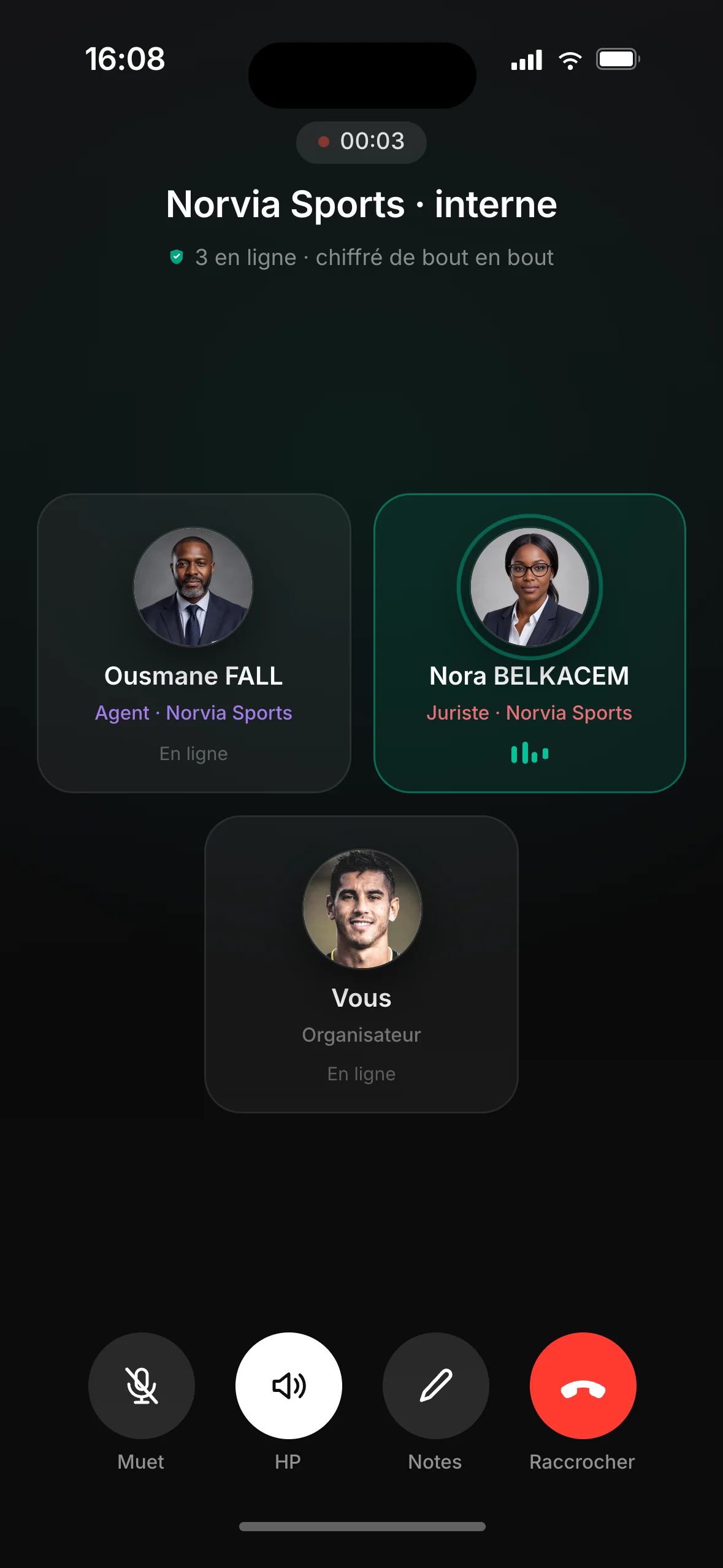 Salons, réunions et notes vocales
