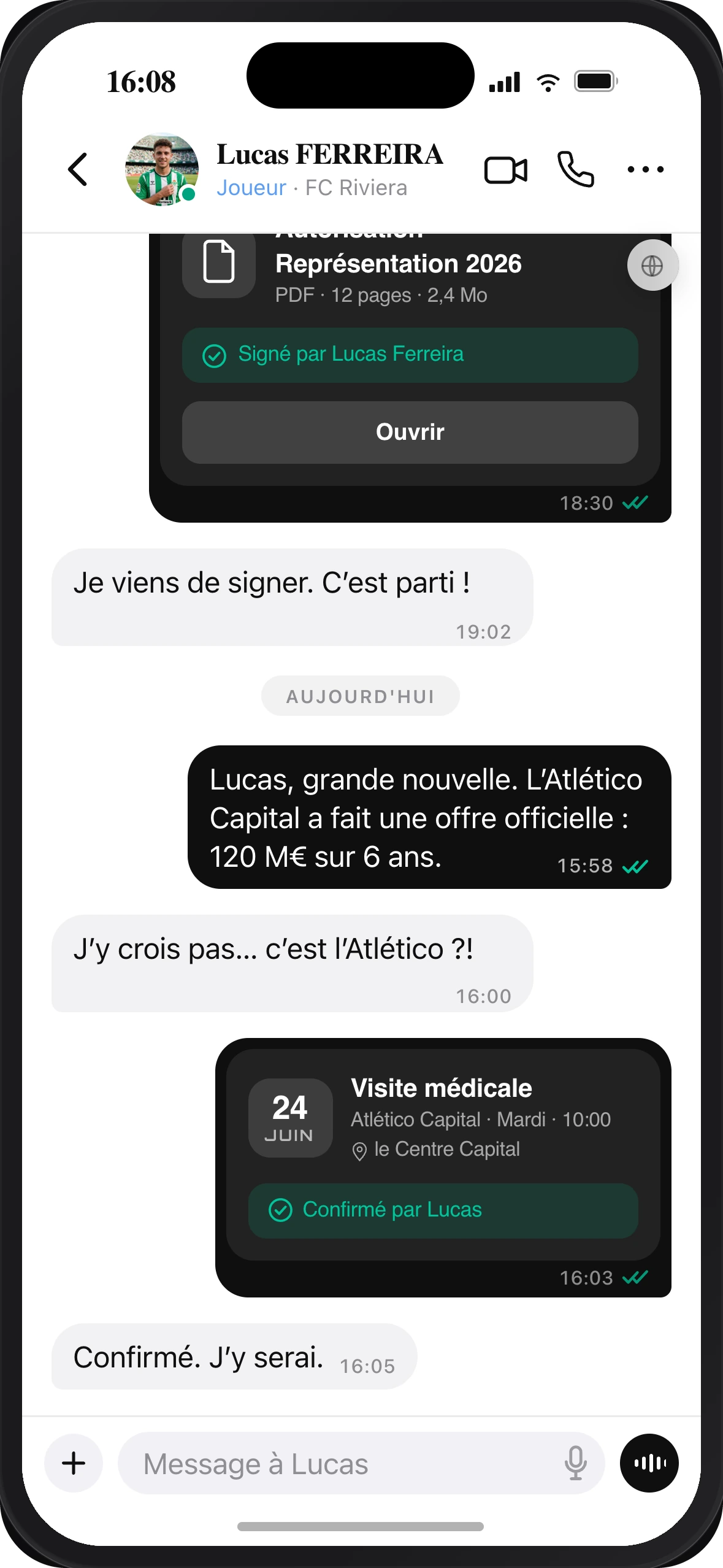 Mensajería, Intercambios en un marco verificado